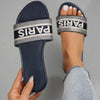 Women's Alphabet Fashion Sandals Leather Flat Sandals Summer Beach Sandals