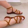 Summer-Ready Women's Flat Gladiator Sandals With Large Cross-Strap And Fisherman Thong For A Chic And Comfy Look.