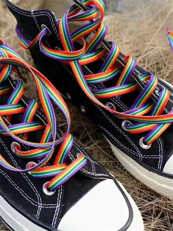 1 Pair Universal Rainbow Gradient Shoelace 120cm, Colorful Vertical Stripe Y2K Fashion Laces For Sneakers, Canvas Shoes, Sports Shoes,White Shoes,Basketball Shoes,Trainers Running Shoes