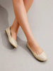 Women's Ballet Flats With Diamond Rhinestones Uppers Satin Comfortable And Lightweight Suitable For Commuting Party Shoes