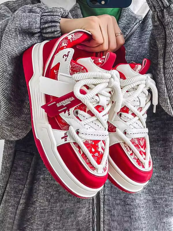Lightweight & Breathable Low-Top Casual Chunky Sneakers, Versatile For Men