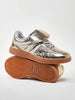 Solezae Women's Fold-Over Tongue Round Toe Gum Sole Low-Top PU Gold Sneakers– Comfortable, Versatile, And Stylish Summer Shoes Spring Shoes Easter Trainers Mother's Day Present For Christmas Valentine's Day