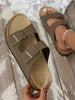 Women's Sandals Flats Soft Open Toe Summer Slide With Adjustable Buckle Slippers Shoes
