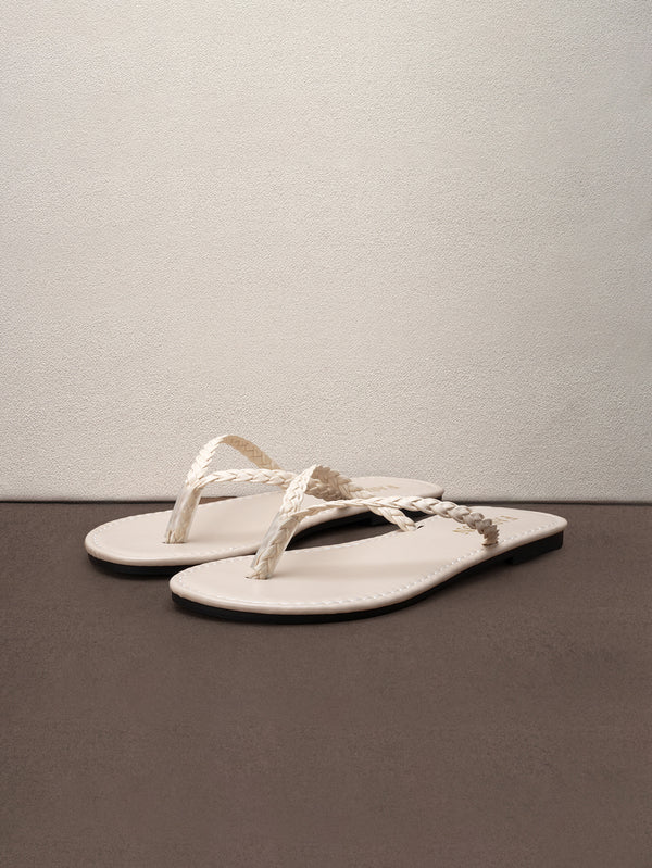 Hatastic Woven Thong Sandals For Women, Flat Flip Flops, Casual Vacation Style Beach Sandals, Open Toe Slippers Back To School